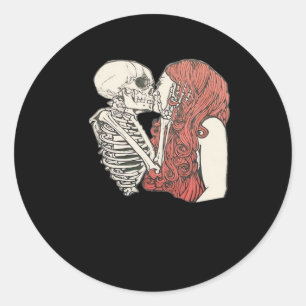 Till Death Do Us Part Skeleton Art Classic Classic Round Sticker