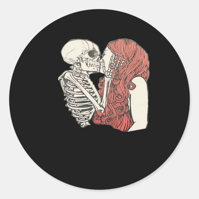 Till Death Do Us Part Skeleton Art Classic Classic Round Sticker (Front)