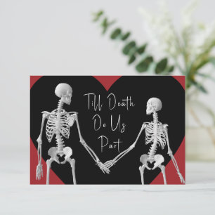 Till Death Do Us Part Skeleton Black RSVP Card