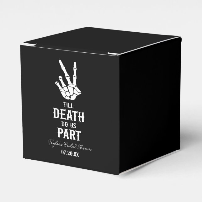 Till Death Do Us Part Skeleton Bridal Shower Favour Box (Front Side)