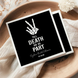 Till Death Do Us Part Skeleton Bridal Shower Napkin