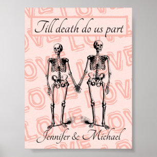 Till death do us part Skeleton Couple Name Love Poster