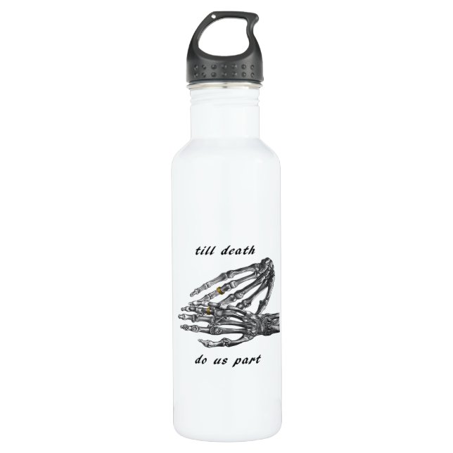 Till Death Do Us Part Skeleton Hands (Cream) Class 710 Ml Water Bottle (Front)