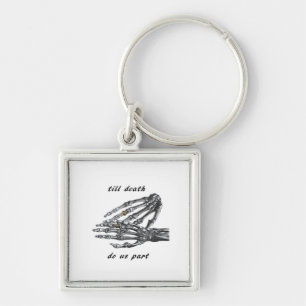 Till Death Do Us Part Skeleton Hands (Cream) Class Key Ring