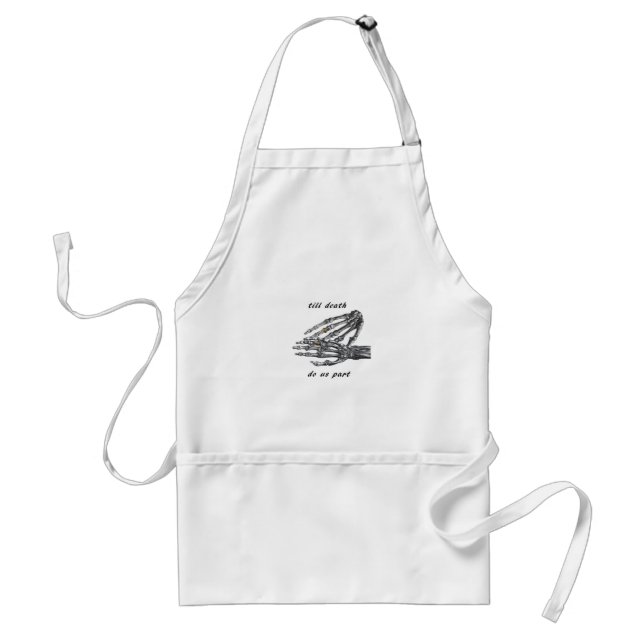 Till Death Do Us Part Skeleton Hands (Cream) Class Standard Apron (Front)