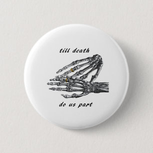 Till Death Do Us Part Skeleton Hands Cream Classic 6 Cm Round Badge
