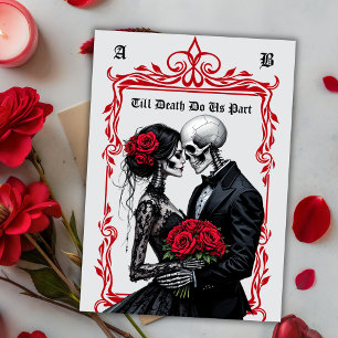 Till Death Do Us Part Skeleton Lovers Goth Wedding Invitation