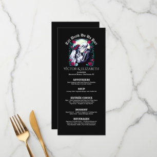 Till Death Do Us Part Skeleton Reception Menu