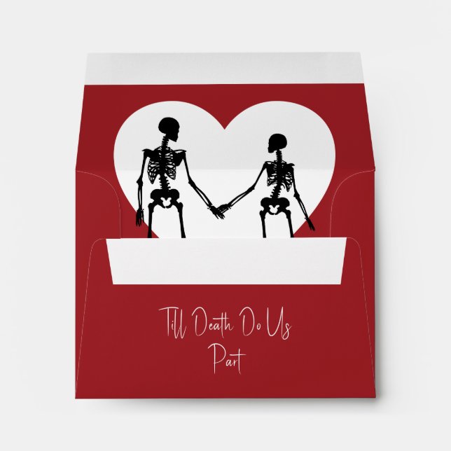 Till Death Do Us Part Skeleton Red RSVP Envelope 1 (Back (Bottom))