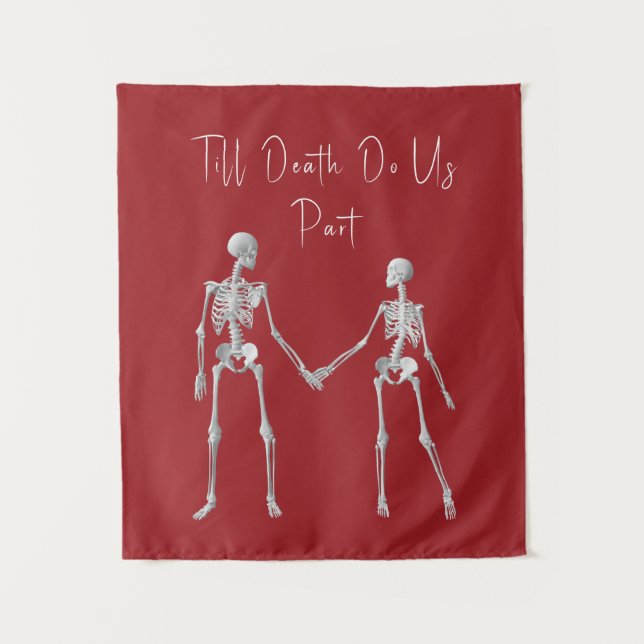 Till Death Do Us Part Skeleton Red Tapestry (Front)