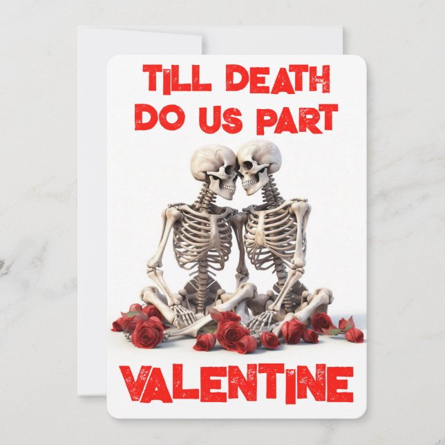 Till death do us part Skeleton Valentine Holiday Card (Front)