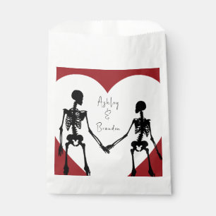 Till Death Do Us Part Skeleton Wedding Red Favour Bags