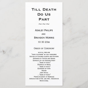 Till Death Do Us Part Skeleton Wedding White  Programme