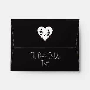 Till Death Do Us Part Skeleton White RSVP Envelope