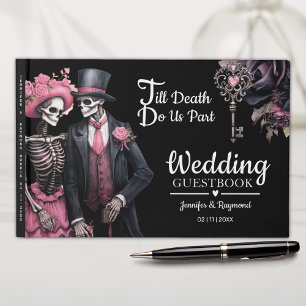 Till Death Do Us Part   Skeletons Gothic Wedding Guest Book