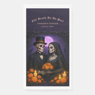 Till Death Do Us Part Skull Candy Couple Wedding Napkin