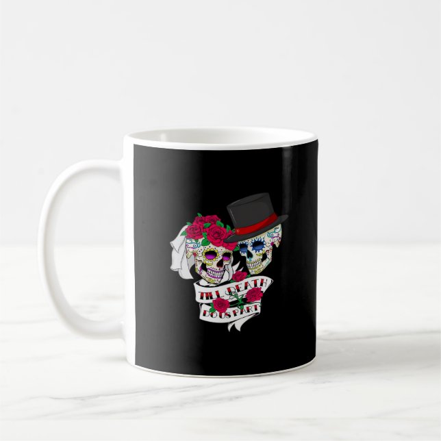 Till Death Do Us Part Skull Coffee Mug (Left)