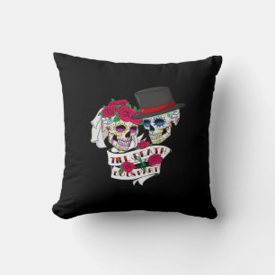Till Death Do Us Part Skull Cushion