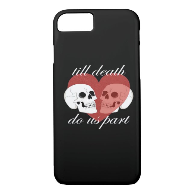 Till Death Do Us Part Skull Quote Classic Case-Mate iPhone Case (Back)
