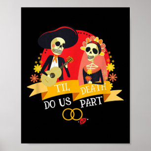 Till Death Do Us Part Sugar Skull Wedding Bride Gr Poster