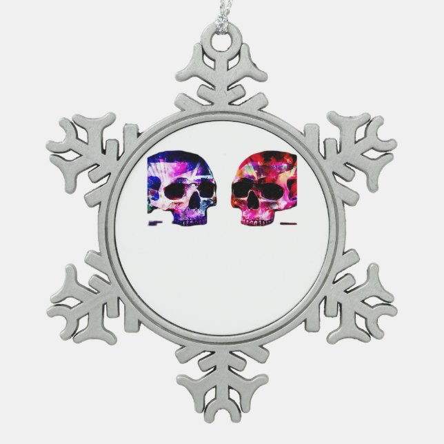 Till Death Do Us Part Together Snowflake Pewter Christmas Ornament (Front)