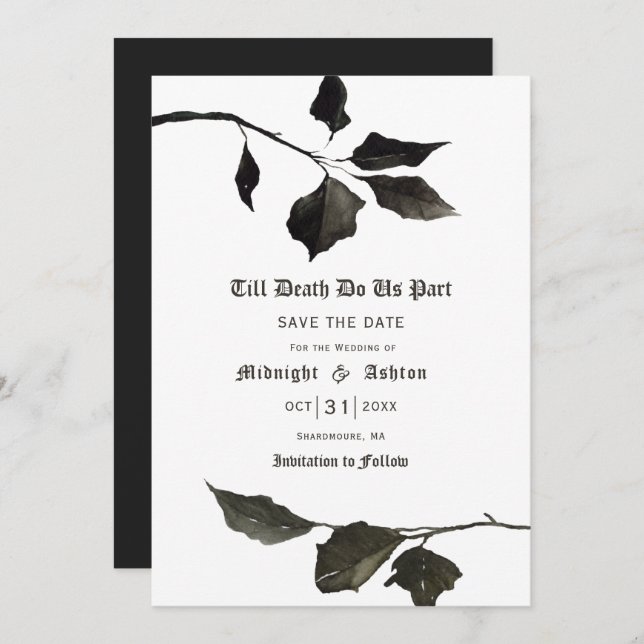 Till Death Do Us Part Typography Save The Date (Front/Back)