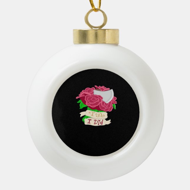 Till Death Do Us Part – Until the End Quote Ceramic Ball Christmas Ornament (Front)