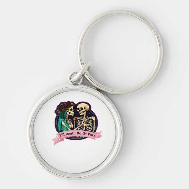 Till Death Do Us Part Valentine Art – Spooky Cute  Key Ring (Front)