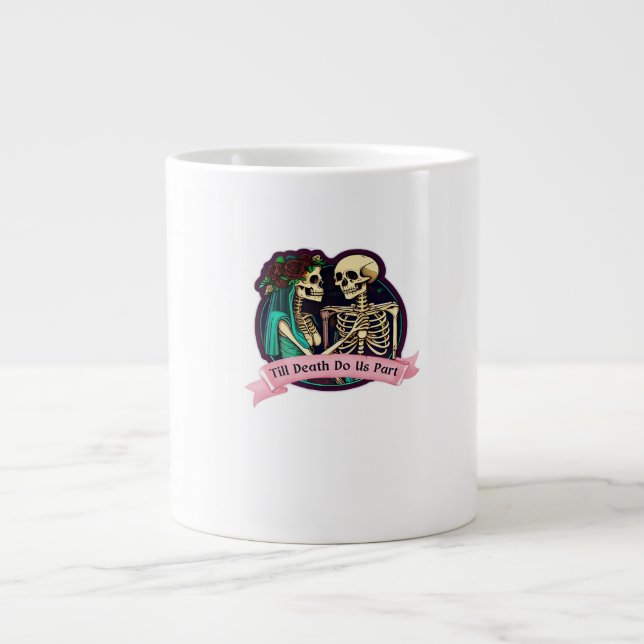 Till Death Do Us Part Valentine Art – Spooky Cute  Large Coffee Mug (Front)