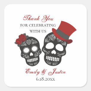 Till Death Do Us Part   Wedding Favour Square Sticker