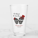 Till Death Do Us Part | Wedding Gift Favour Glass<br><div class="desc">Black & grey Sugar Skull design with red / burgundy accents on the top hat and roses. All text is completely customisable, including font styles, colours and sizes. You can also remove or add wording as you wish. Makes a great wedding favour for the guests OR a great gift for...</div>