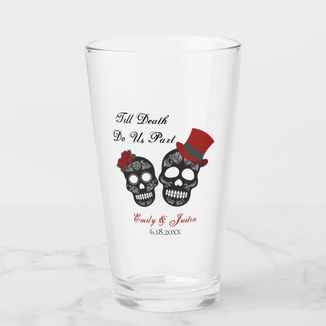 Till Death Do Us Part | Wedding Gift Favour Glass (Front)