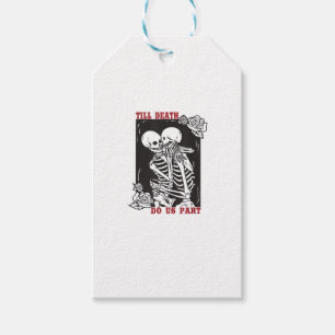 Till Death Do Us Part Wedding Skeleton Couple Vale Gift Tags