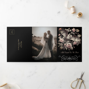 Till Death Do Us Part Wedding Tri-Fold Invitation