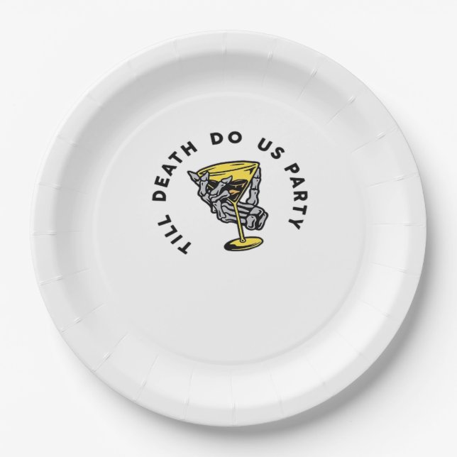 Till Death Do Us Part-Y Classic Funny Paper Plate (Front)