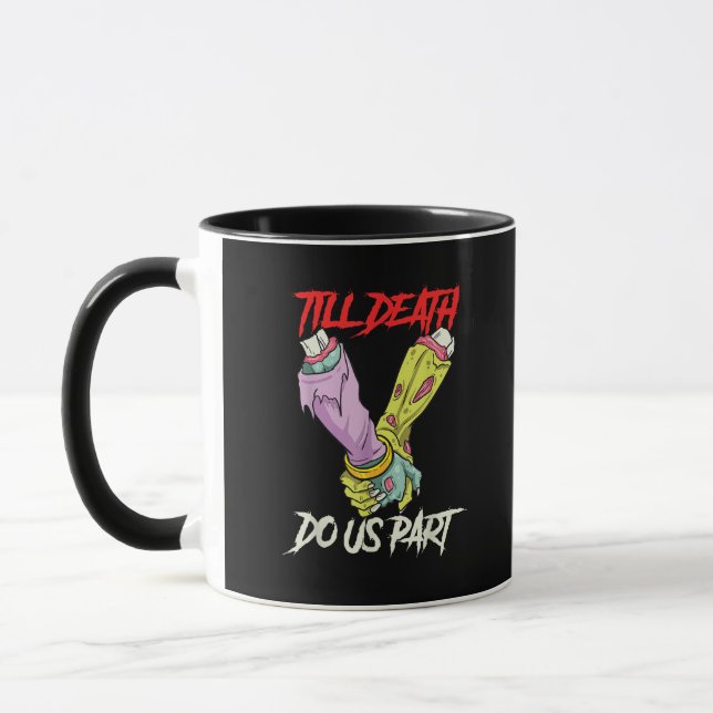 Till Death Do Us Part Zombie Hands Death Pastel Go Mug (Left)