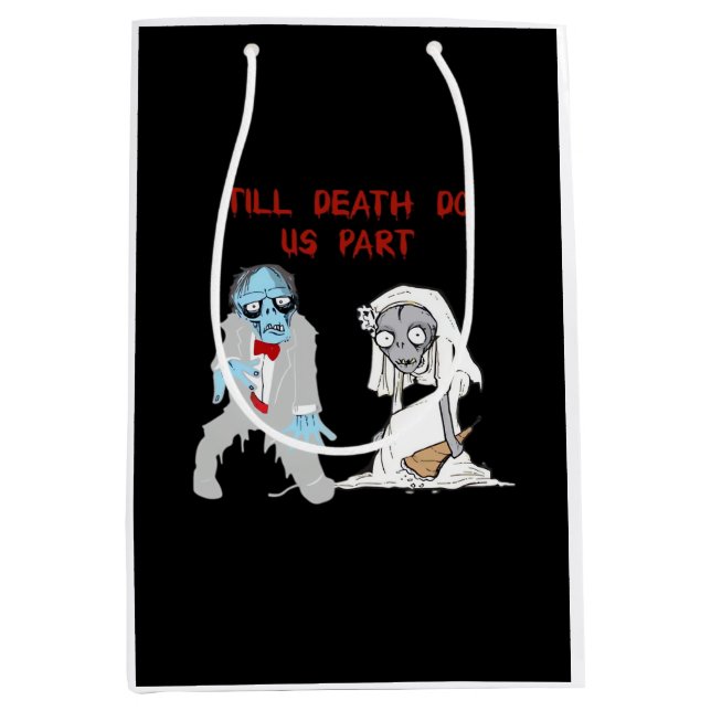 Till Death Do Us Part Zombie Wedding Halloween Cou Medium Gift Bag (Front)