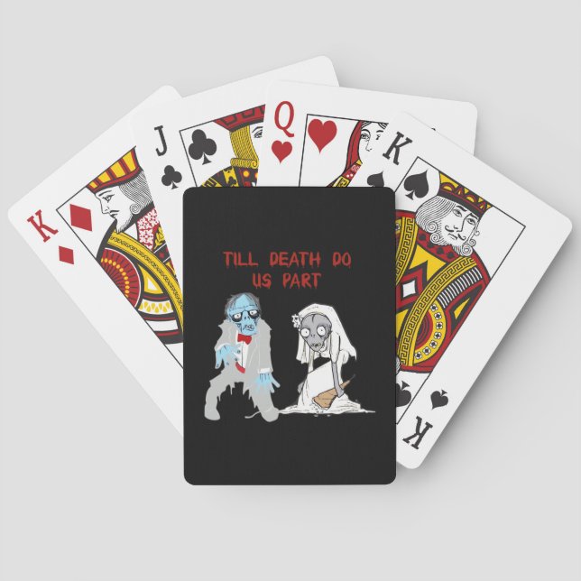 Till Death Do Us Part Zombie Wedding Halloween Cou Playing Cards (Back)