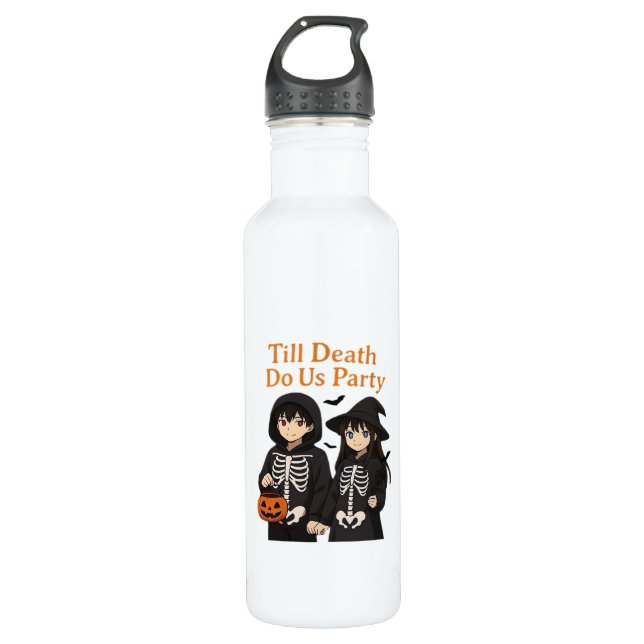 Till Death Do Us Party – Anime Halloween Couple Cl 710 Ml Water Bottle (Front)