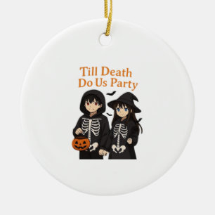 Till Death Do Us Party – Anime Halloween Couple Cl Ceramic Tree Decoration
