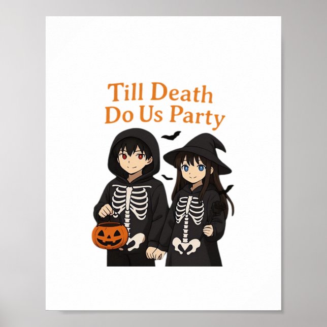 Till Death Do Us Party – Anime Halloween Couple Cl Poster (Front)