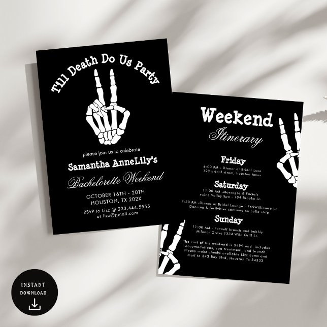 Till death do us Party Bachelorette Party  Invitation (Creator Uploaded)