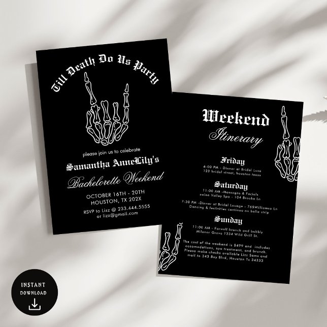 Till death do us Party Bachelorette Party  Invitation (Creator Uploaded)