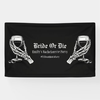 Till Death Do Us Party Black Gothic Bachelorette Banner