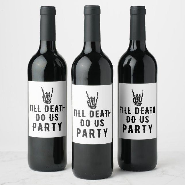 Till Death Do Us Party Bridal Shower Wine Label (Bottles)