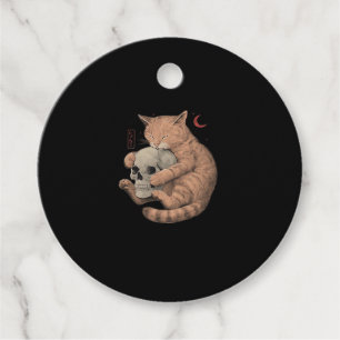 Till Death Do Us Party Cat Skull Classic Favour Tags