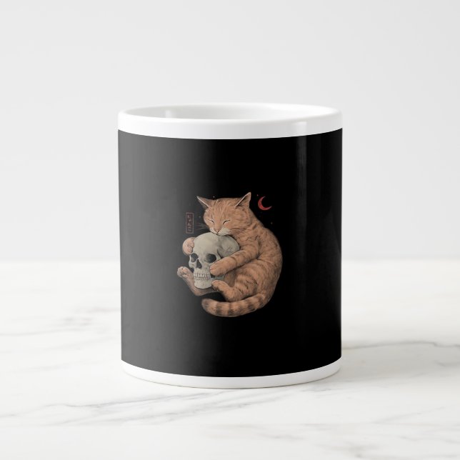 Till Death Do Us Party Cat Skull Classic Large Coffee Mug (Front)