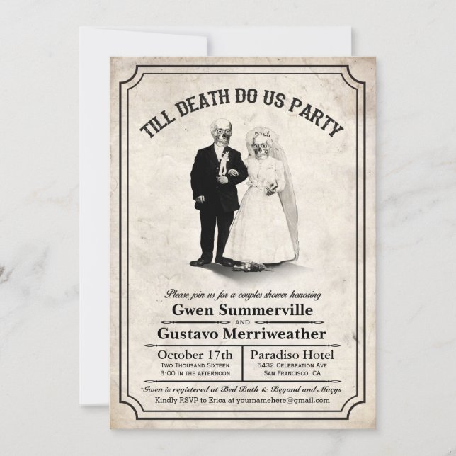 Till Death Do Us Party Couples Shower Invitations (Front)