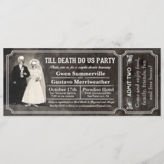 Till Death Do Us Party Couples Shower Tickets Invitation