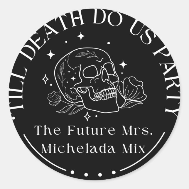 Till Death Do Us Party Drink Stickers (Front)